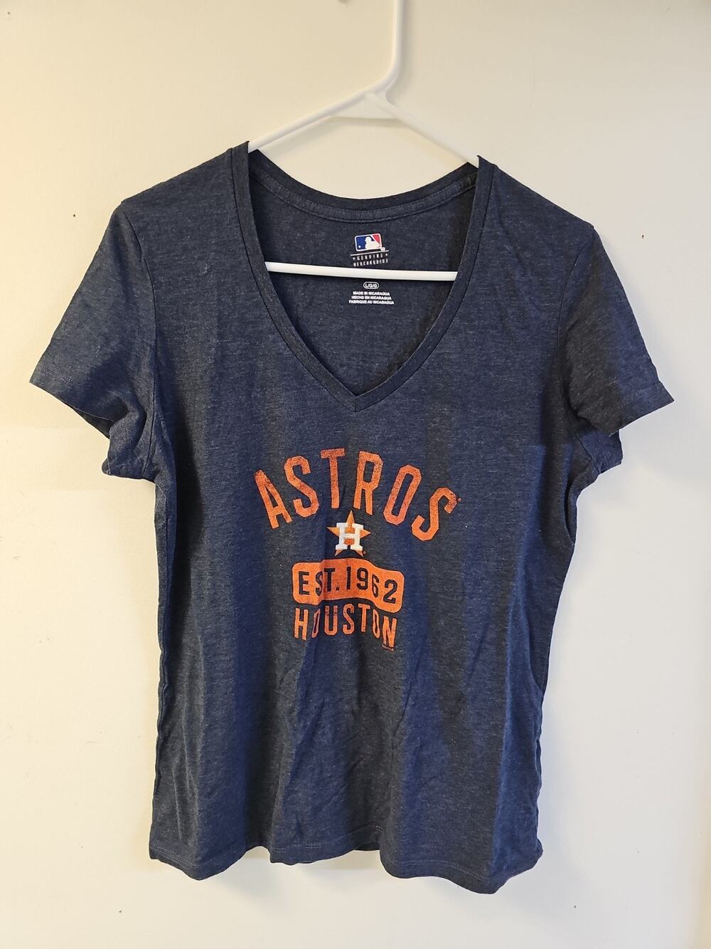 Houston Astros General Merchandise MoT-Shirt Women's Size Large V-neck MLB Top